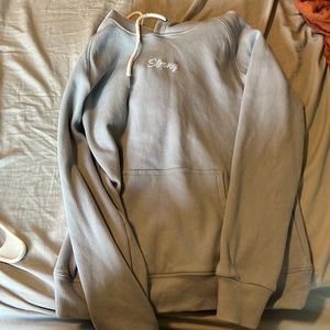 slate blue “strong” strong physique hoodie